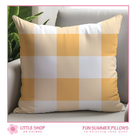 Cojín Decorativo Cuadro de Plaid Buffalo Melocotón