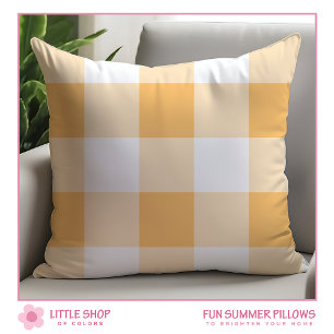 Cojín Decorativo Cuadro de Plaid Buffalo Melocotón