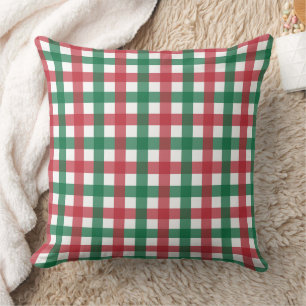 Cojín Decorativo Cuadro Escocés Rojo y Verde Retro Vintage