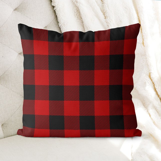 Cojín Decorativo Cuadros Búfalo Rojo (Subido por el creador)