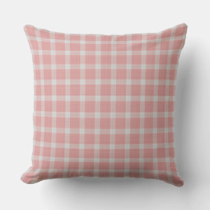 Cojín Decorativo Cuadros de gingham de margarita rosa a cuadros