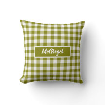 Cuadros de Gingham Verde Oliva Personalizados