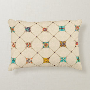 Cojín Decorativo Cuadros de mosaico de mosaicos de colores sin foco