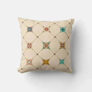 Cojín Decorativo Cuadros de mosaico de mosaicos de colores sin foco