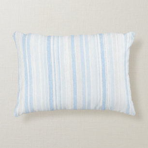 Cojín Decorativo Cuadros de rayas blancas azul claro