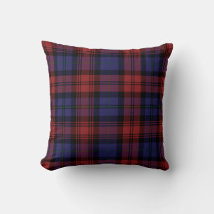 Cojín Decorativo Cuadros de Tartán Rojo Púrpura Clan MacLachlan