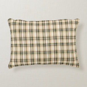 Cojín Decorativo Cuadros Escoceses Marrón Beige Verde