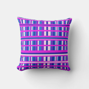 Cojín Decorativo Cuadros rosa púrpura azul
