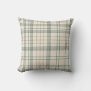Cojín Decorativo Cuadros Verdes Beige Neutros