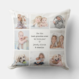 Cojín Decorativo Cualquier texto Collage de fotos trasero delantero