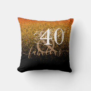 Cojín Decorativo Cuarenta y fabuloso Purpurina de oro negro