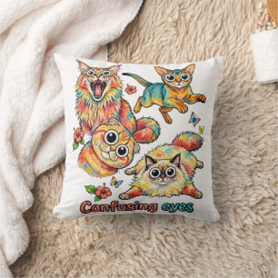 Cojín Decorativo Cuarteto Curioso de Gatos, Gato Lindo PNG Amante d