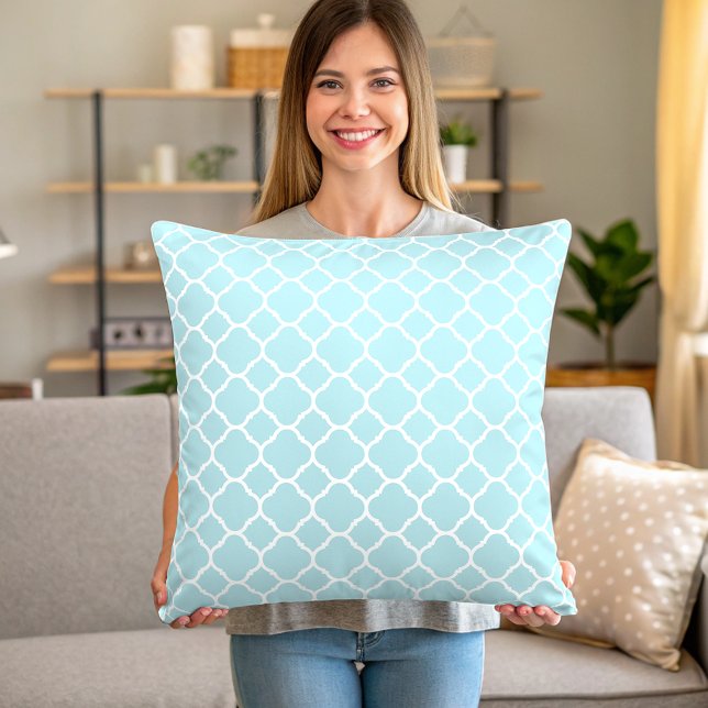 Cojín Decorativo Cuarteto simple azul y blanco (Subido por el creador)