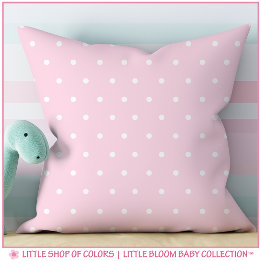 Cojín Decorativo Cuarto de Bebé Niña con Lunares Rosados Sonrojados