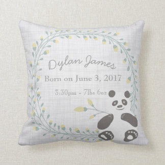 Cojín Decorativo Cuarto de niños del chica del muchacho de la panda