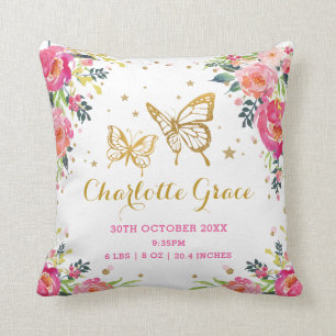 Cojín Decorativo Cuarto de niños floral bonito del chica del Stats