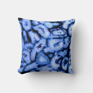 Cojín Decorativo Cuarzo azul Ágata azul Geodas azules