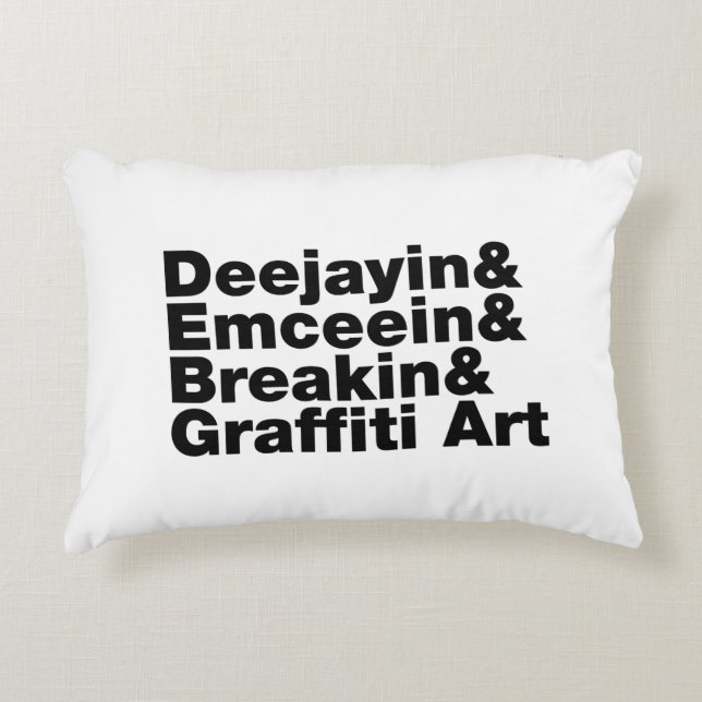 Cojín Decorativo Cuatro elementos del hip hop (Anverso)