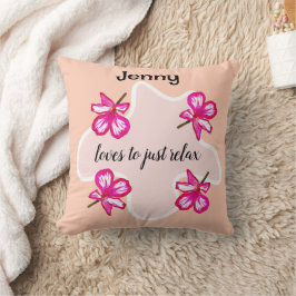 Cojín Decorativo Cuatro flores rosadas florales