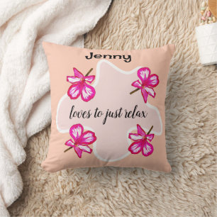 Cojín Decorativo Cuatro flores rosadas florales