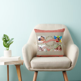 Cojín Decorativo Cuatro FOTOS Familiares Tienen Navidades Cercanos