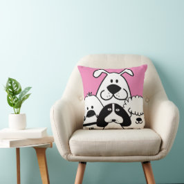Cojín Decorativo Cuatro garabatos blancos y negros