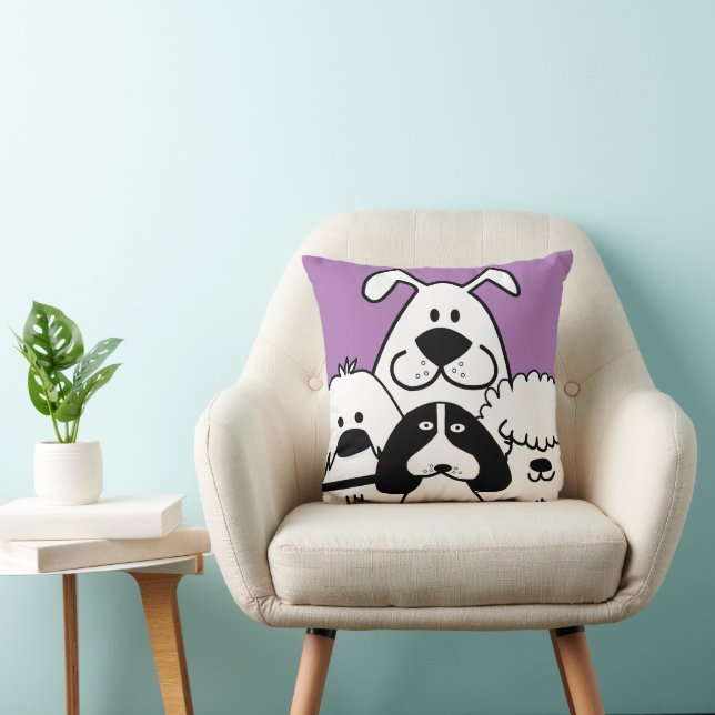 Cojín Decorativo Cuatro garabatos blancos y negros (Silla)
