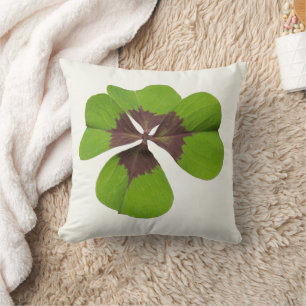 Cojín Decorativo Cuatro hojas Lucky Clover St Patricks Day Buena Su