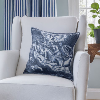 Cojín Decorativo Cuatro jinetes de la tela azul apocalipsis