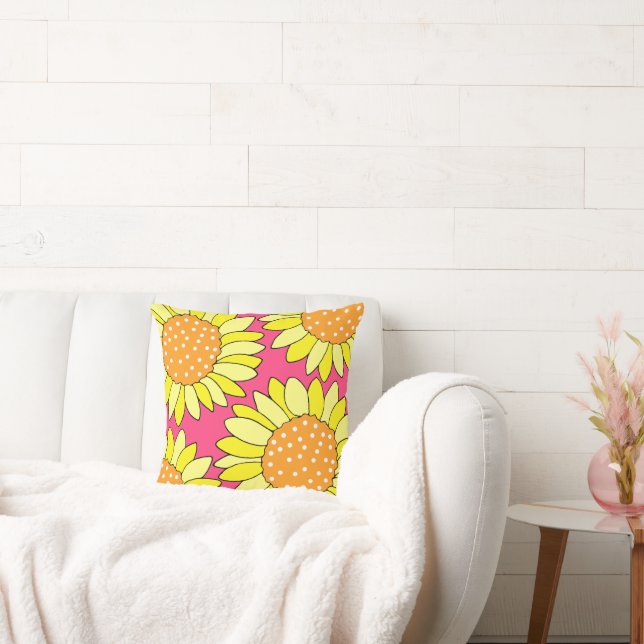 Cojín Decorativo Cuatro manos dibujadas Naranja amarillo girando gi (Sofá)