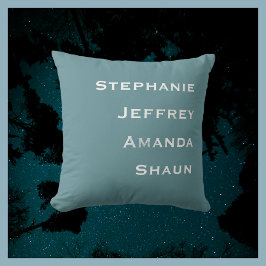 Cojín Decorativo Cuatro nombres Powder Blue and White Square