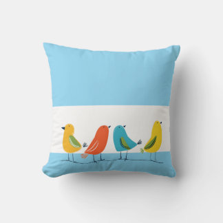 Cojín Decorativo Cuatro pájaros posados en una ramita