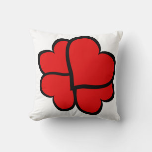 Cojín Decorativo Cuatro tréboles de corazón Pop moderno