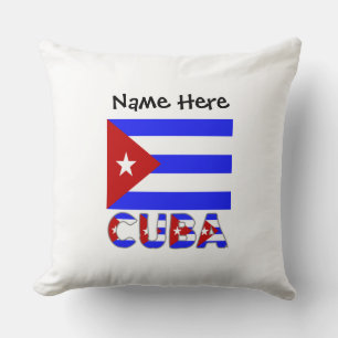 Cojín Decorativo Cuba Bandera Cubana Azul Claro Personalizado