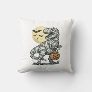 Cojín Decorativo Cubeta de dulces de T-Rex momia de Halloween Vecto