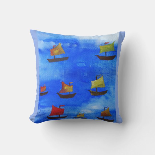Cojín Decorativo Cubierta acuática Blue Sea Throw Cushion (Anverso)