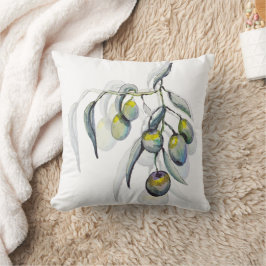 Cojín Decorativo Cubierta de agua de rama de olivo azul Boho
