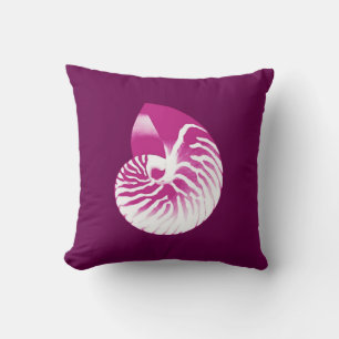 Cojín Decorativo Cubierta de Nautilus - berenjena morada y blanca