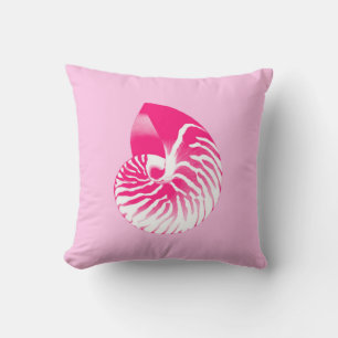 Cojín Decorativo Cubierta de Nautilus - fucsia rosa y blanca