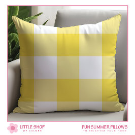 Cojín Decorativo Cubierta de verificación de búfalo amarillo