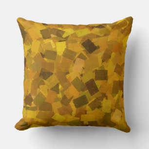 Cojín Decorativo Cubismo Amarillo Marrón Verde Patrón Abstracto