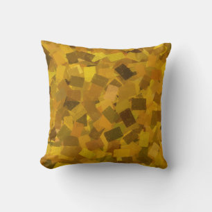 Cojín Decorativo Cubismo Amarillo Marrón Verde Patrón Abstracto