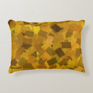 Cojín Decorativo Cubismo Amarillo Marrón Verde Patrón Abstracto