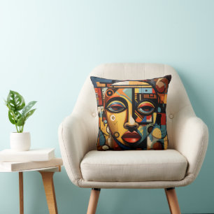 Cojín Decorativo Cubismo de mujeres africanas