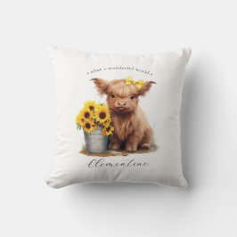 Cojín Decorativo Cubo de girasol de vaca Highland