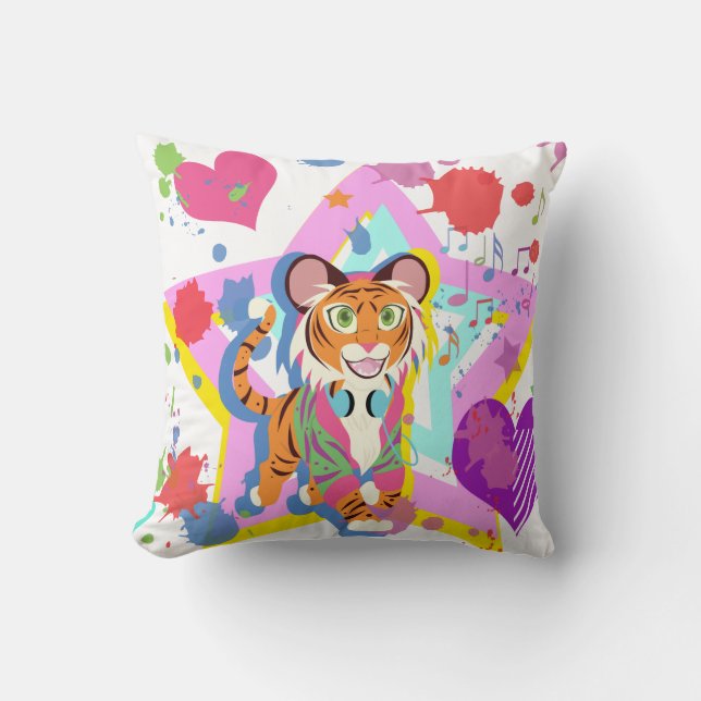 Cojín Decorativo Cubo de tigre (Anverso)