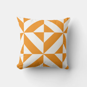 Cojín Decorativo Cubo geométrico deco naranja quemada