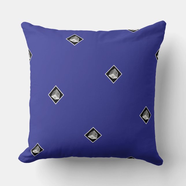 Cojín Decorativo Cubo pirámide repetir azul profundo (Anverso)