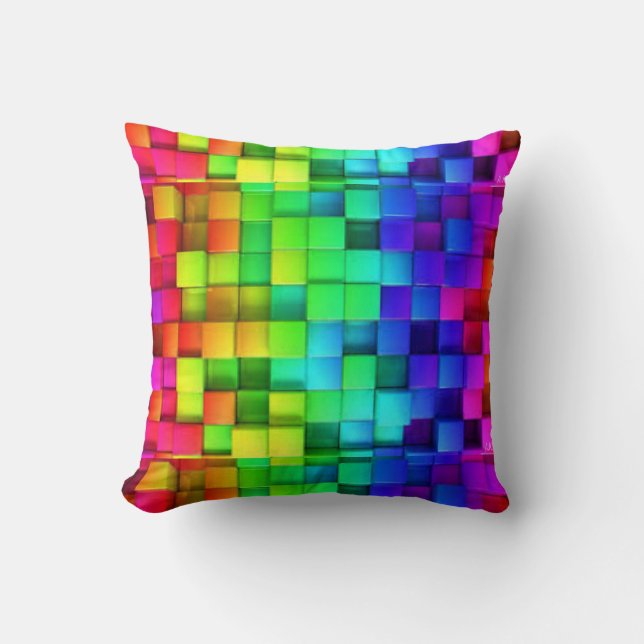 Cojín Decorativo Cubos del arcoiris (Anverso)