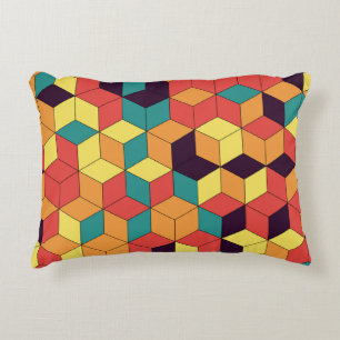 Cojín Decorativo Cubos geométricos, color, sin costuras, patrón vin